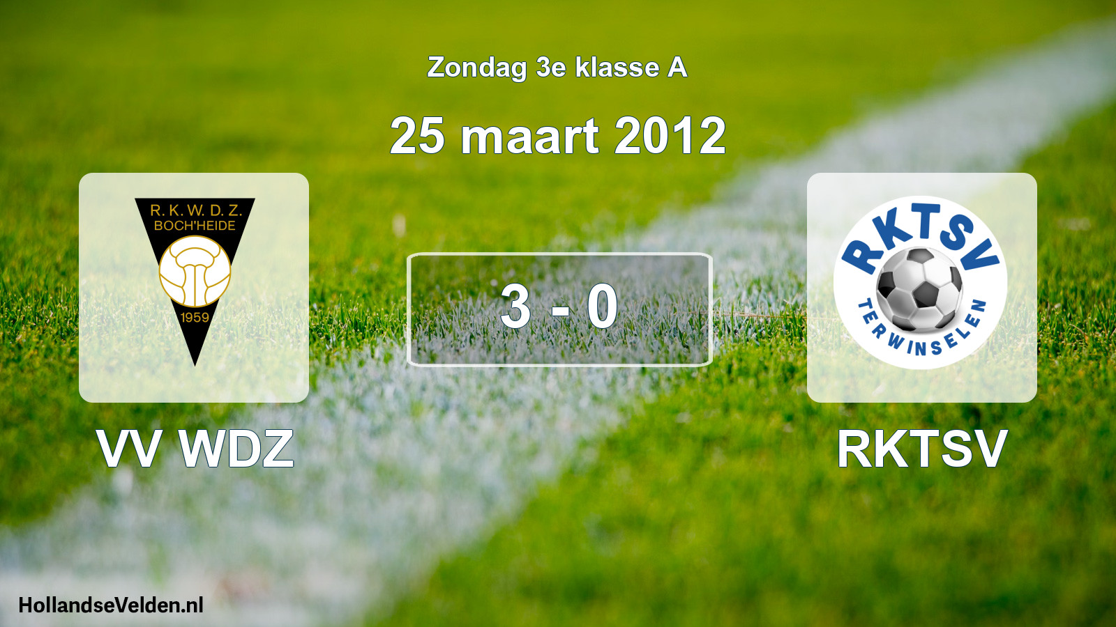 Total number of matches played: VV WDZ - RKTSV 3 - 0 (25 March 2012)