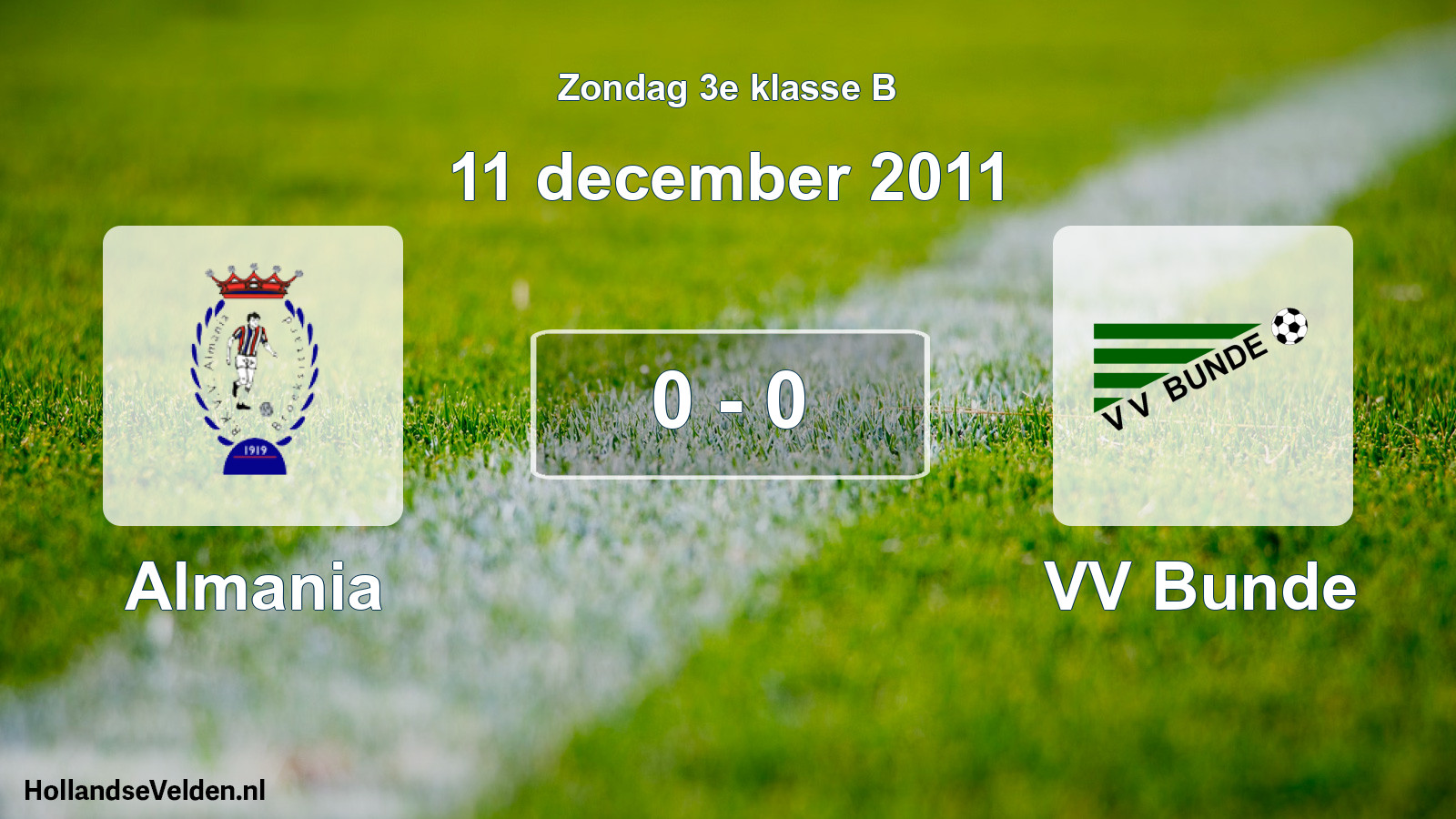 Total number of matches played: Almania - VV Bunde 0 - 0 (11 December 2011)