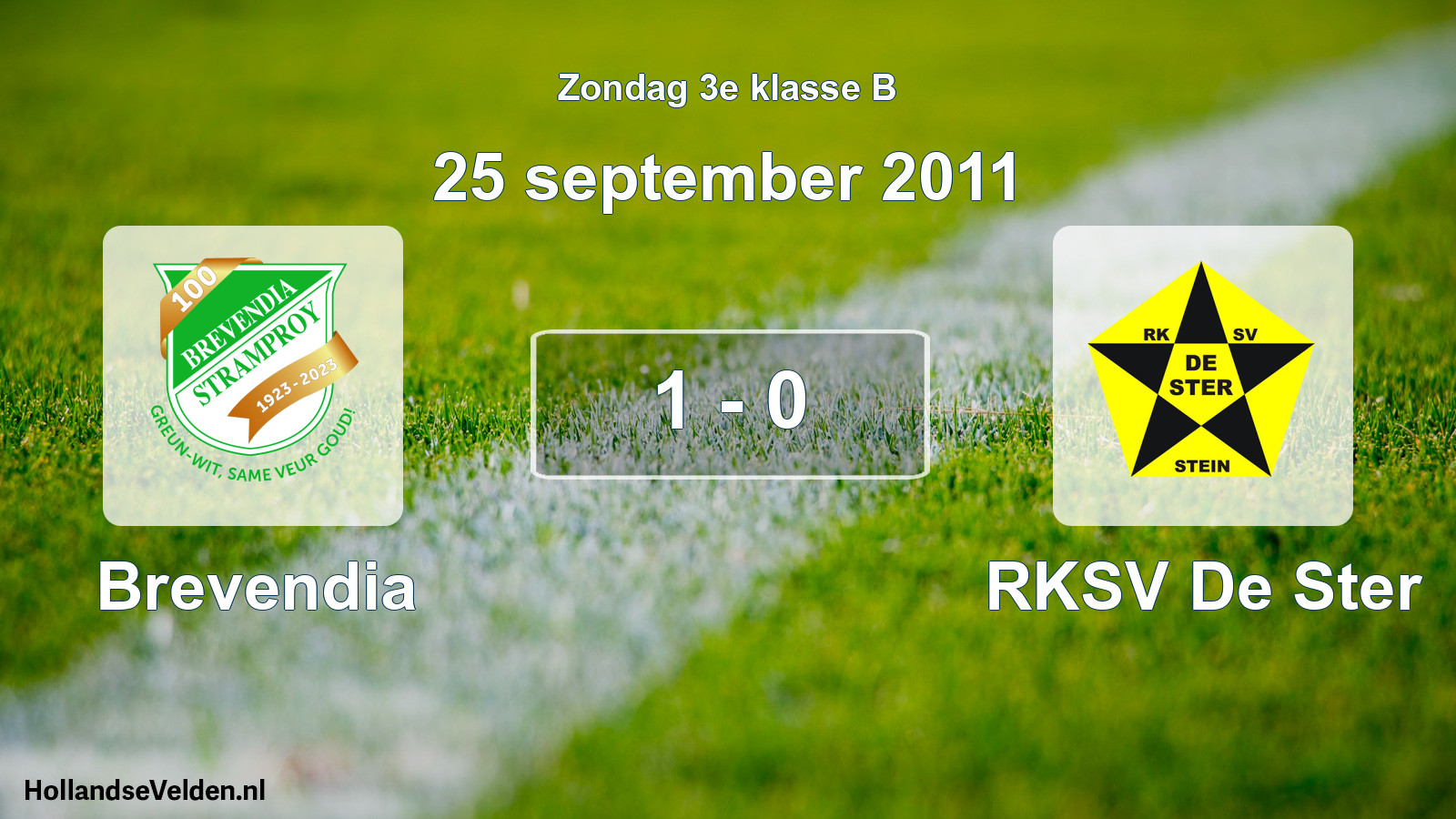 Total number of matches played: Brevendia - RKSV De Ster 1 - 0 (25 September 2011)