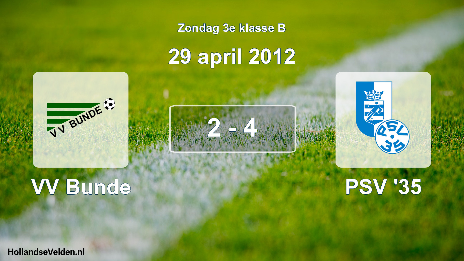 Total number of matches played: VV Bunde - PSV '35 2 - 4 (29 April 2012)