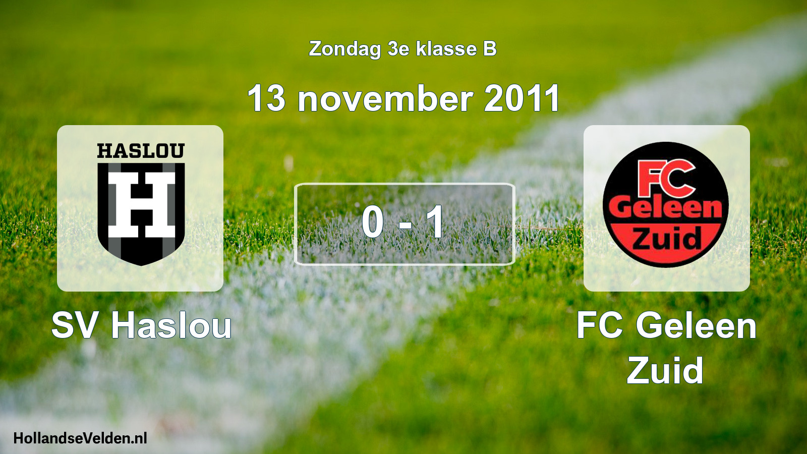 Total number of matches played: SV Haslou - FC Geleen Zuid 0 - 1 (13 November 2011)