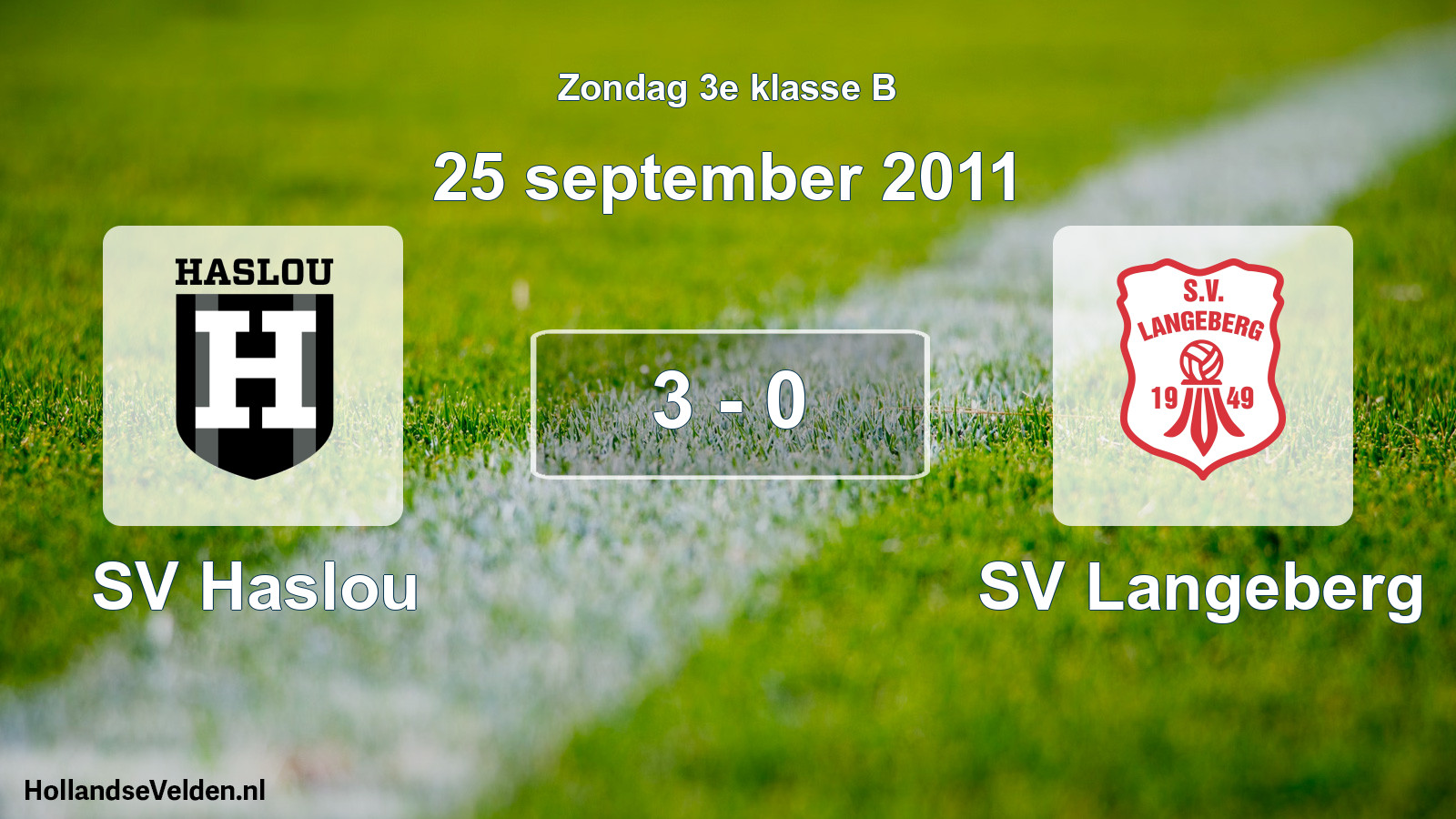 Total number of matches played: SV Haslou - SV Langeberg 3 - 0 (25 September 2011)