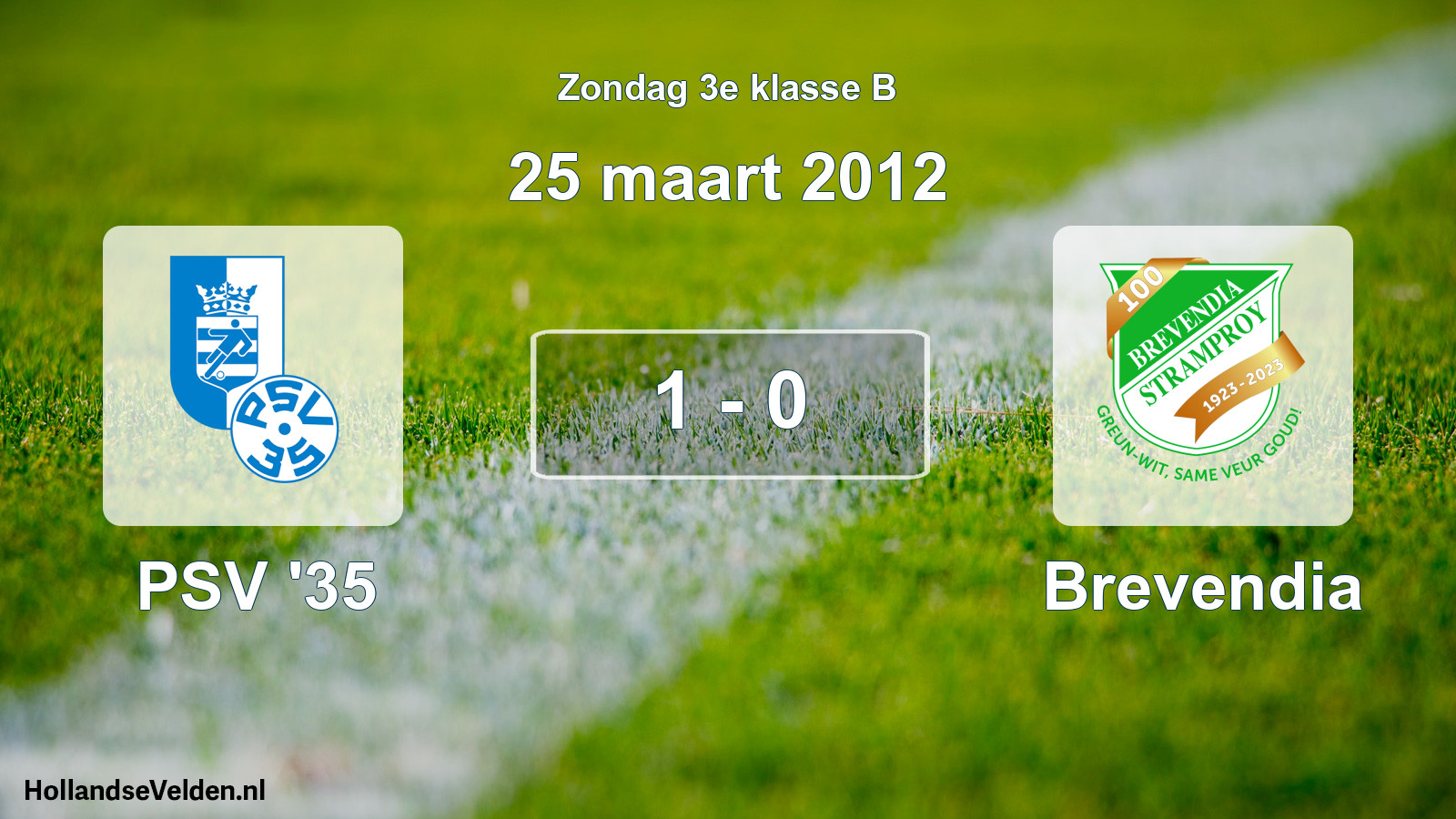 Total number of matches played: PSV '35 - Brevendia 1 - 0 (25 March 2012)