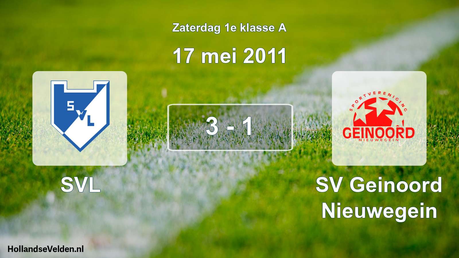 Total number of matches played: SVL - SV Geinoord Nieuwegein 3 - 1 (17 May 2011)