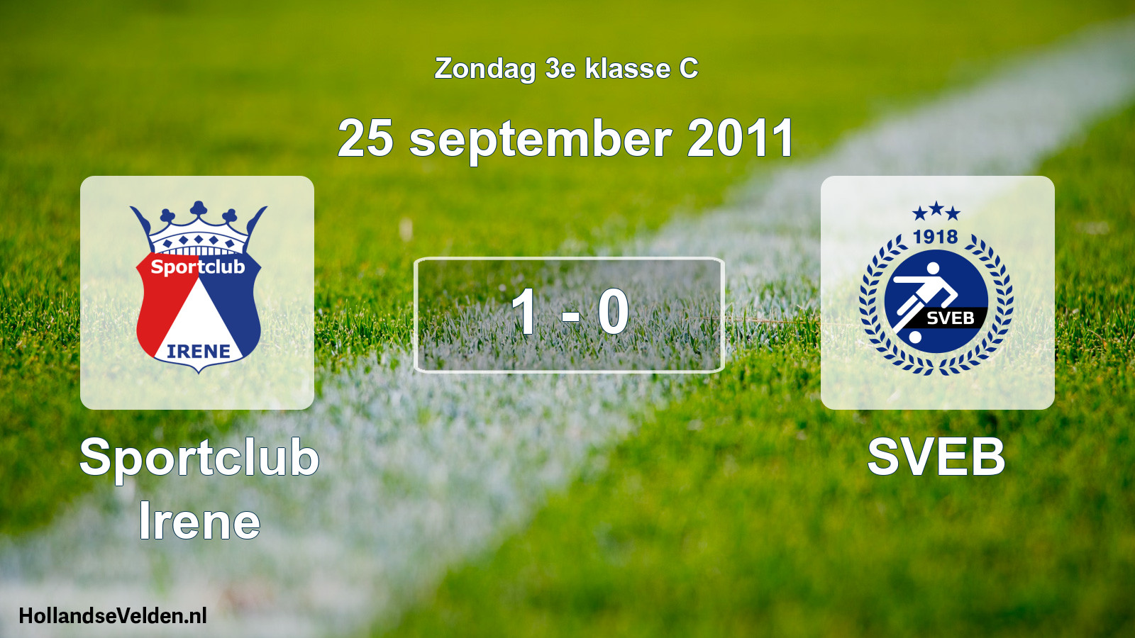 Total number of matches played: Sportclub Irene - SVEB 1 - 0 (25 September 2011)