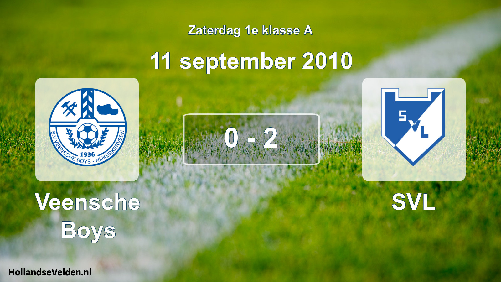 Total number of matches played: Veensche Boys - SVL 0 - 2 (11 September 2010)