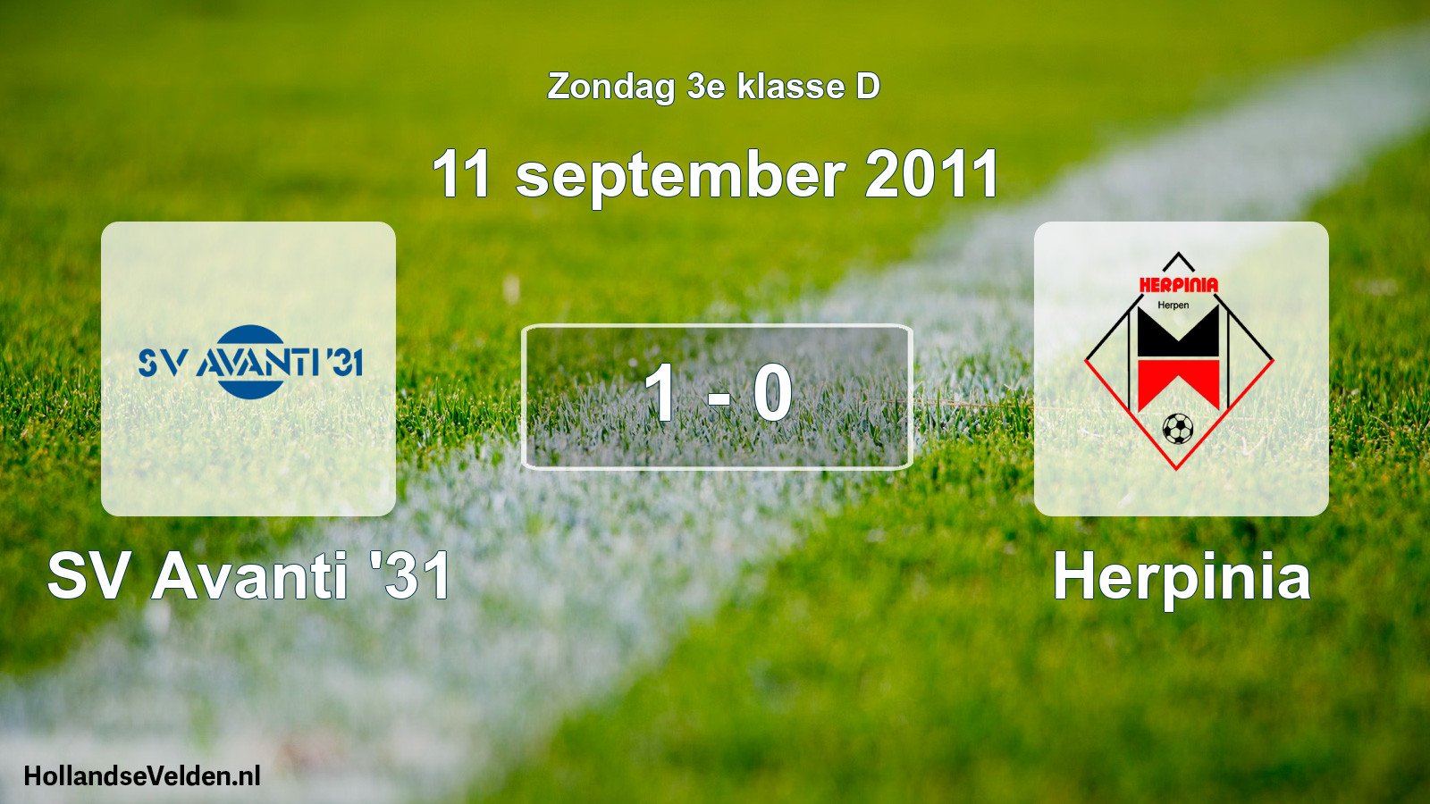 Total number of matches played: SV Avanti '31 - Herpinia 1 - 0 (11 September 2011)
