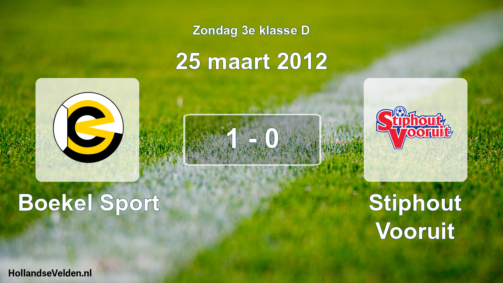 Total number of matches played: Boekel Sport - Stiphout Vooruit 1 - 0 (25 March 2012)