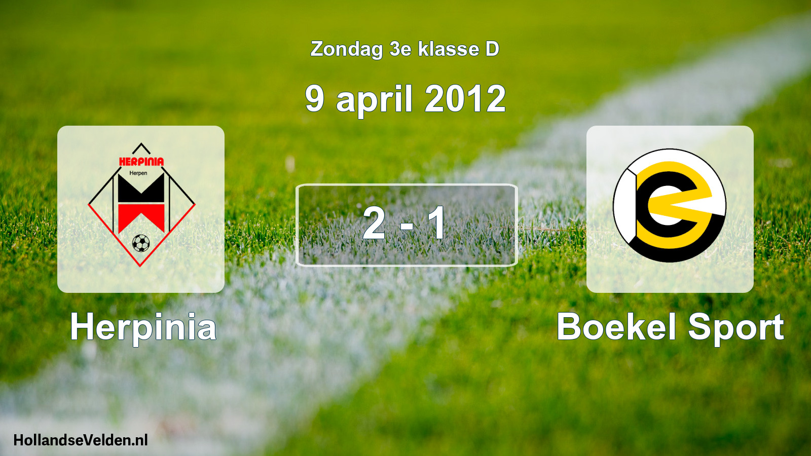 Total number of matches played: Herpinia - Boekel Sport 2 - 1 (9 April 2012)