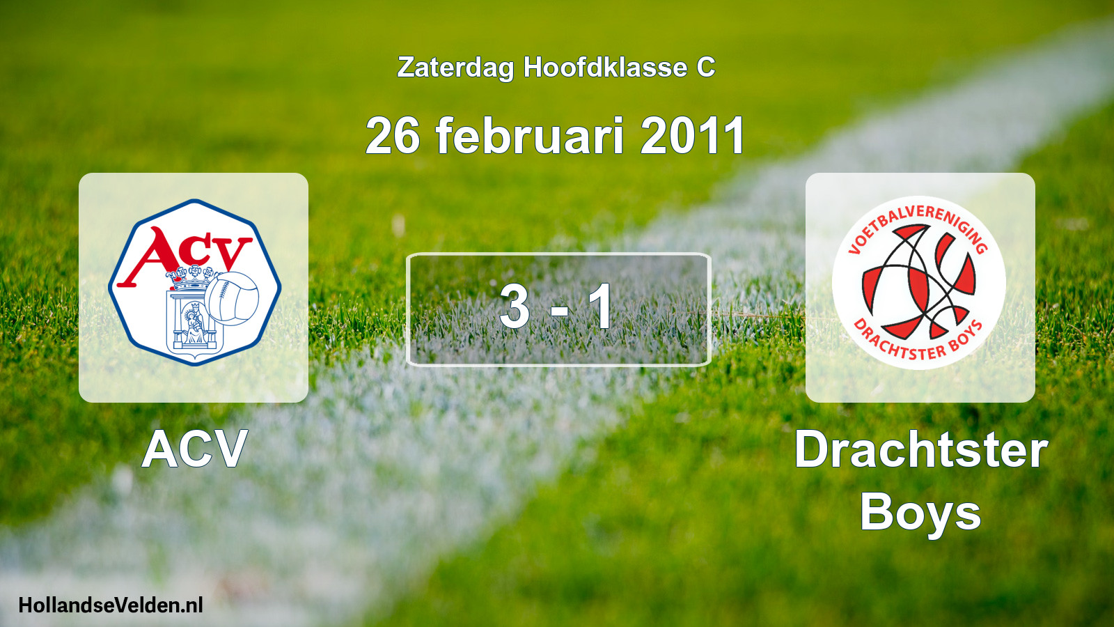Total number of matches played: ACV - Drachtster Boys 3 - 1 (26 February 2011)