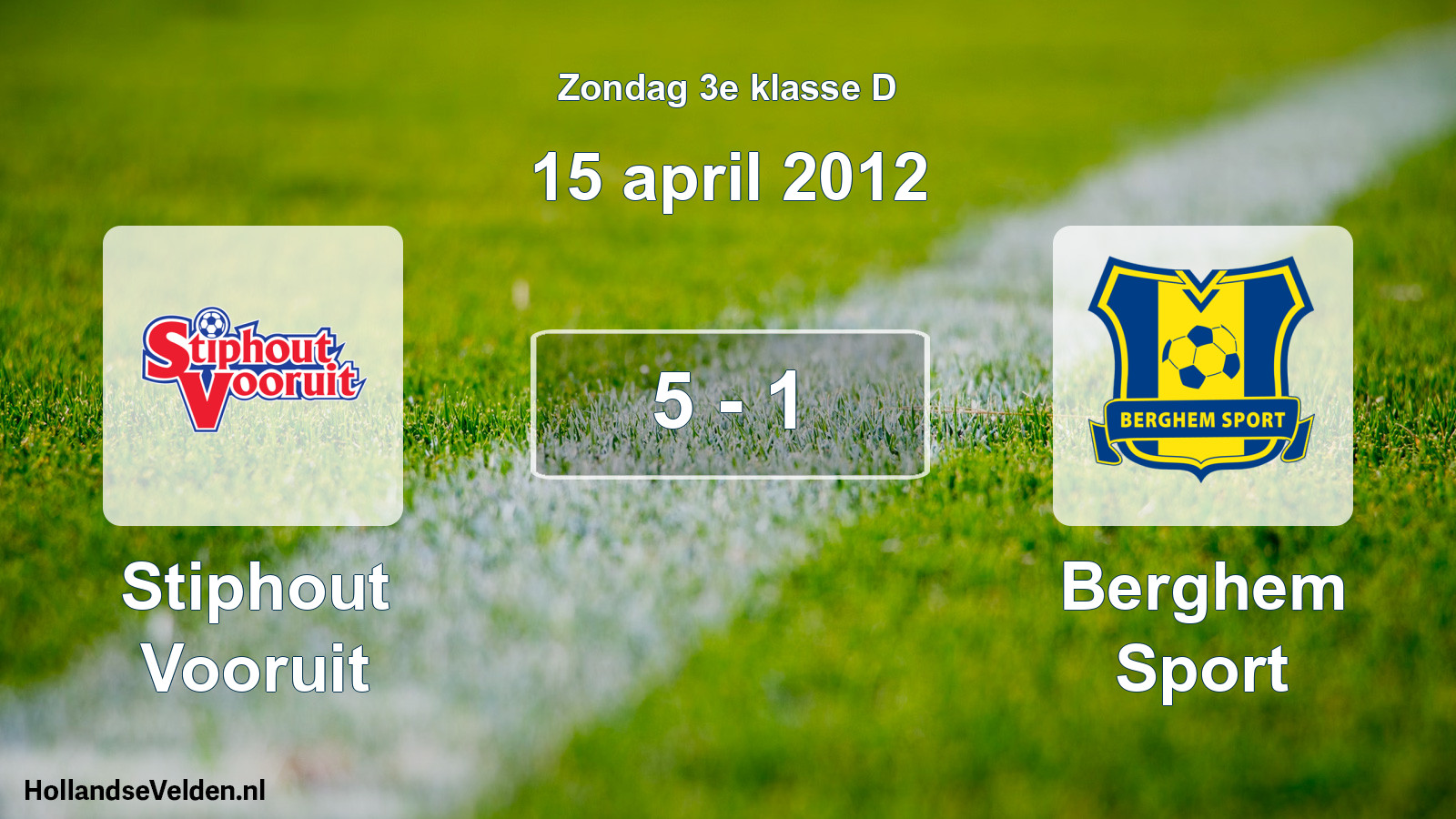 Total number of matches played: Stiphout Vooruit - Berghem Sport 5 - 1 (15 April 2012)