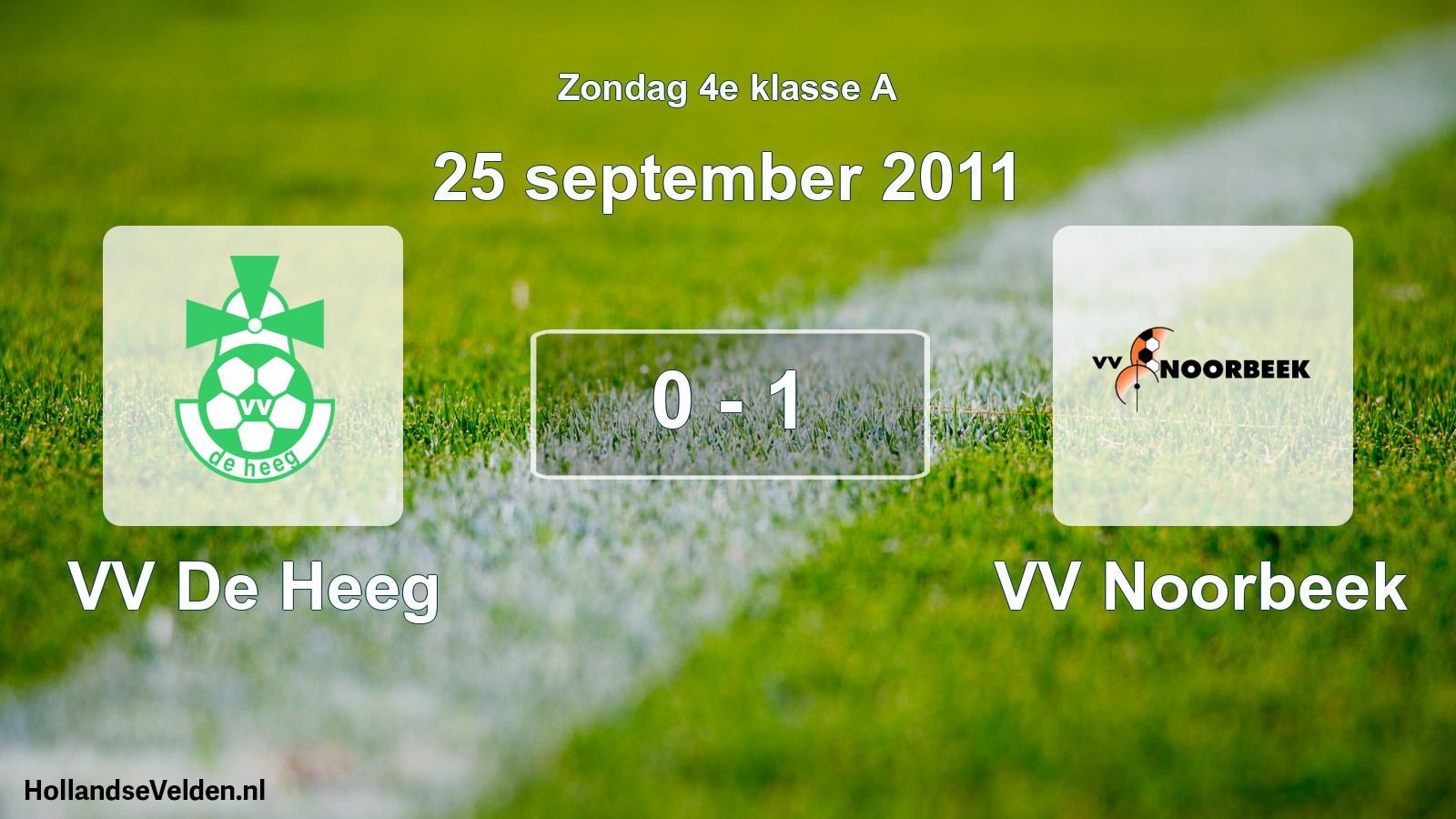 Total number of matches played: VV De Heeg - VV Noorbeek 0 - 1 (25 September 2011)