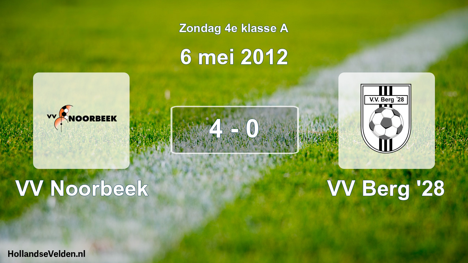 Total number of matches played: VV Noorbeek - VV Berg '28 4 - 0 (6 May 2012)