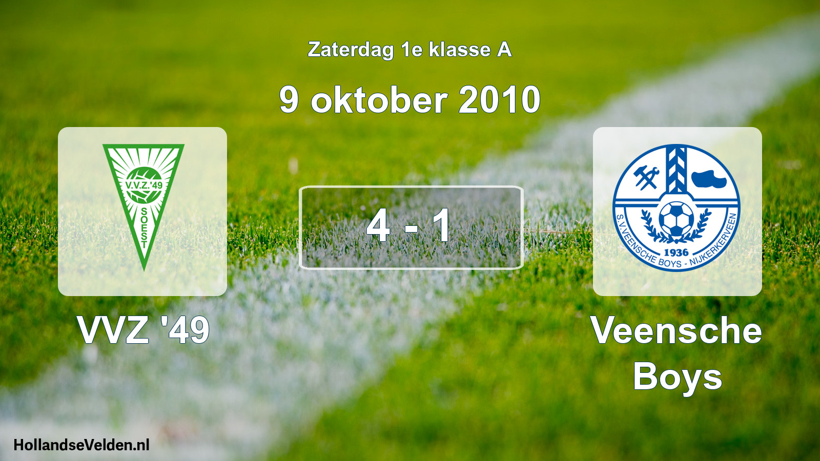 Total number of matches played: VVZ '49 - Veensche Boys 4 - 1 (9 October 2010)