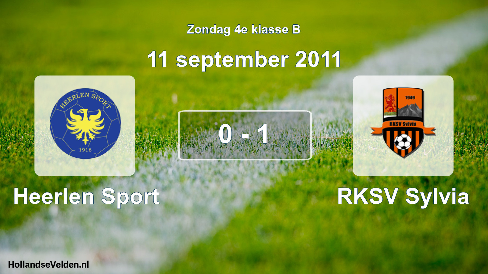 Total number of matches played: Heerlen Sport - RKSV Sylvia 0 - 1 (11 September 2011)
