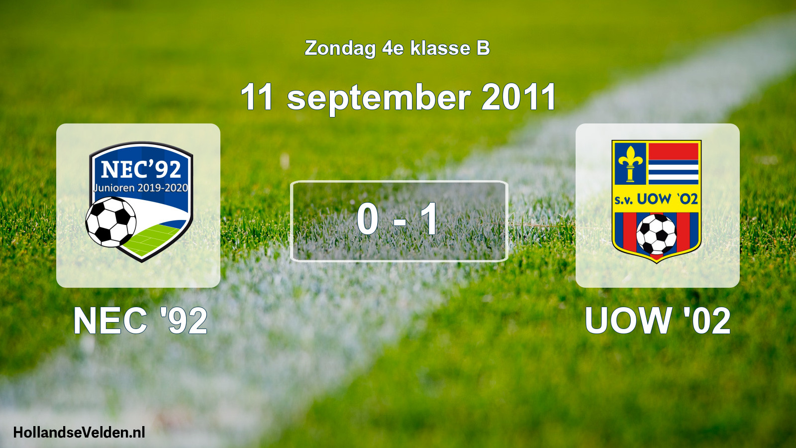 Total number of matches played: NEC '92 - UOW '02 0 - 1 (11 September 2011)