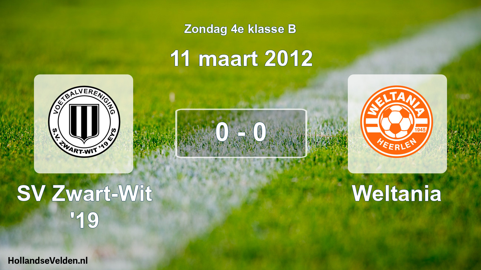 Total number of matches played: SV Zwart-Wit '19 - Weltania 0 - 0 (11 March 2012)