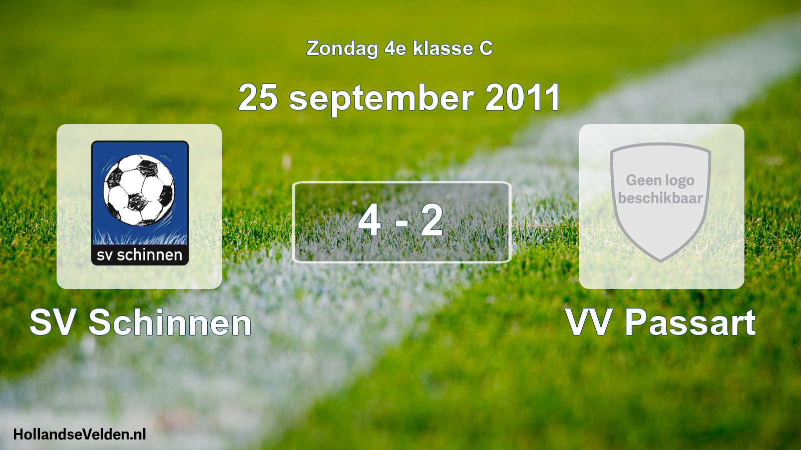 Total number of matches played: SV Schinnen - VV Passart 4 - 2 (25 September 2011)
