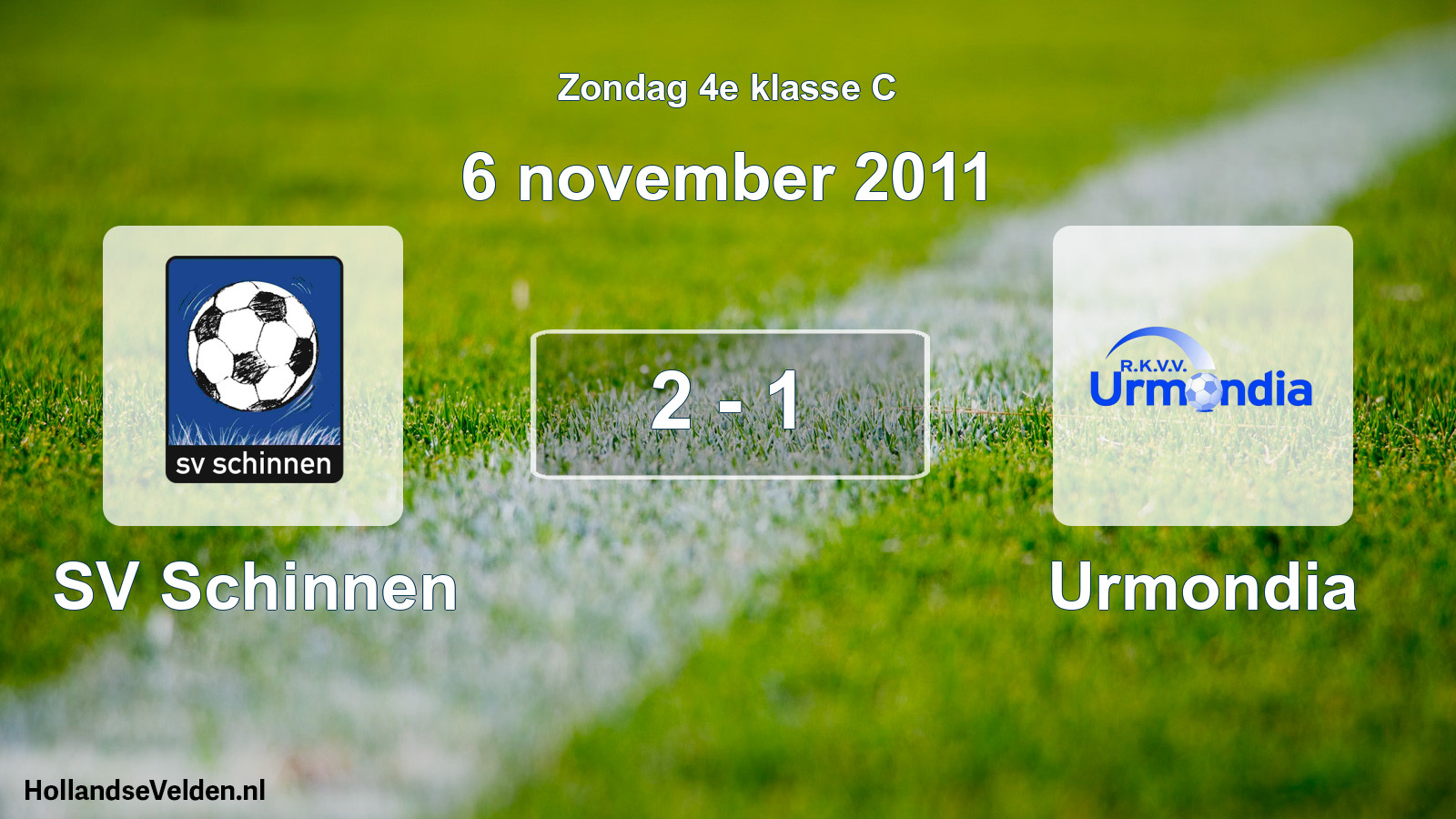 Total number of matches played: SV Schinnen - Urmondia 2 - 1 (6 November 2011)