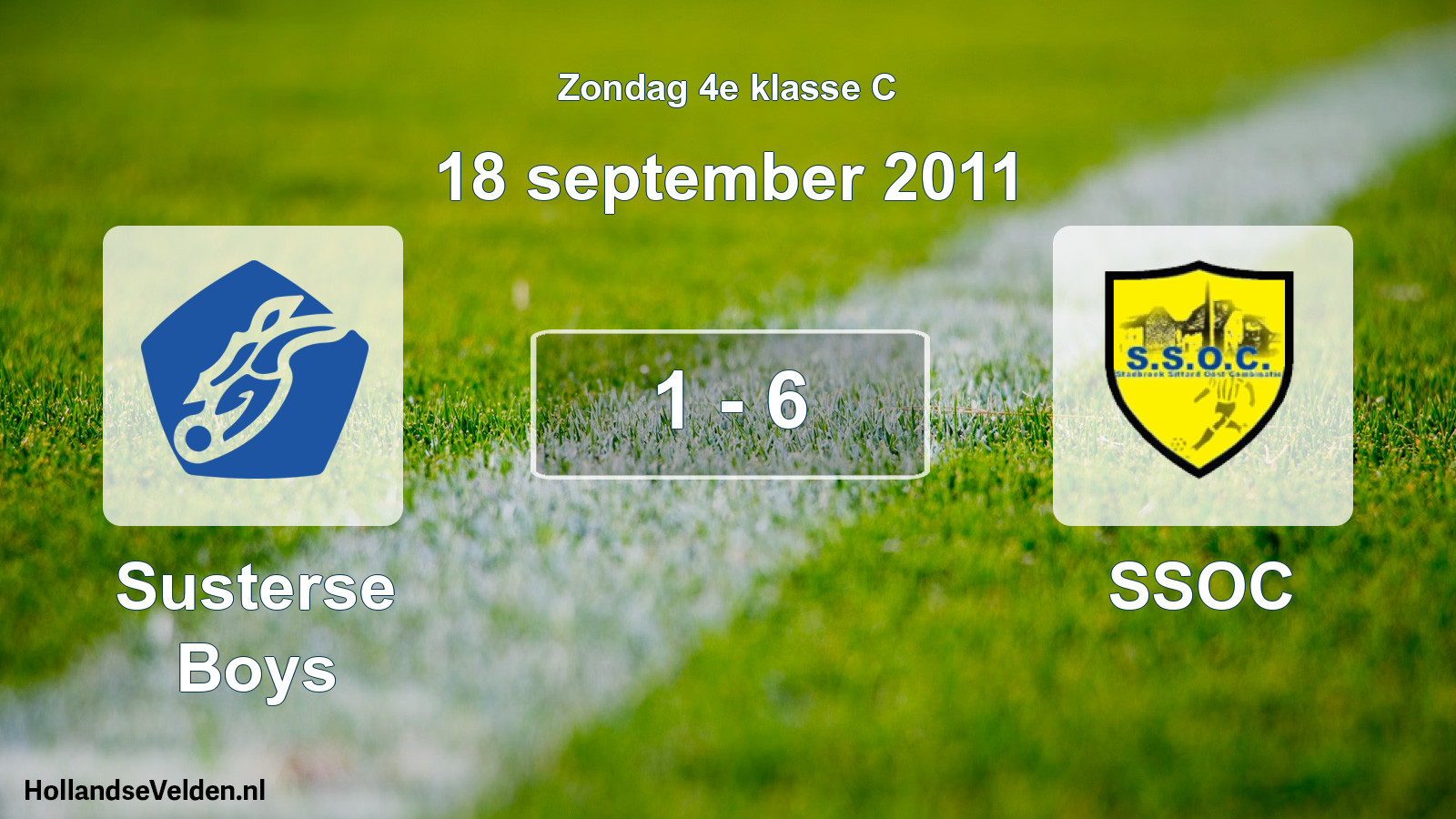Total number of matches played: Susterse Boys - SSOC 1 - 6 (18 September 2011)