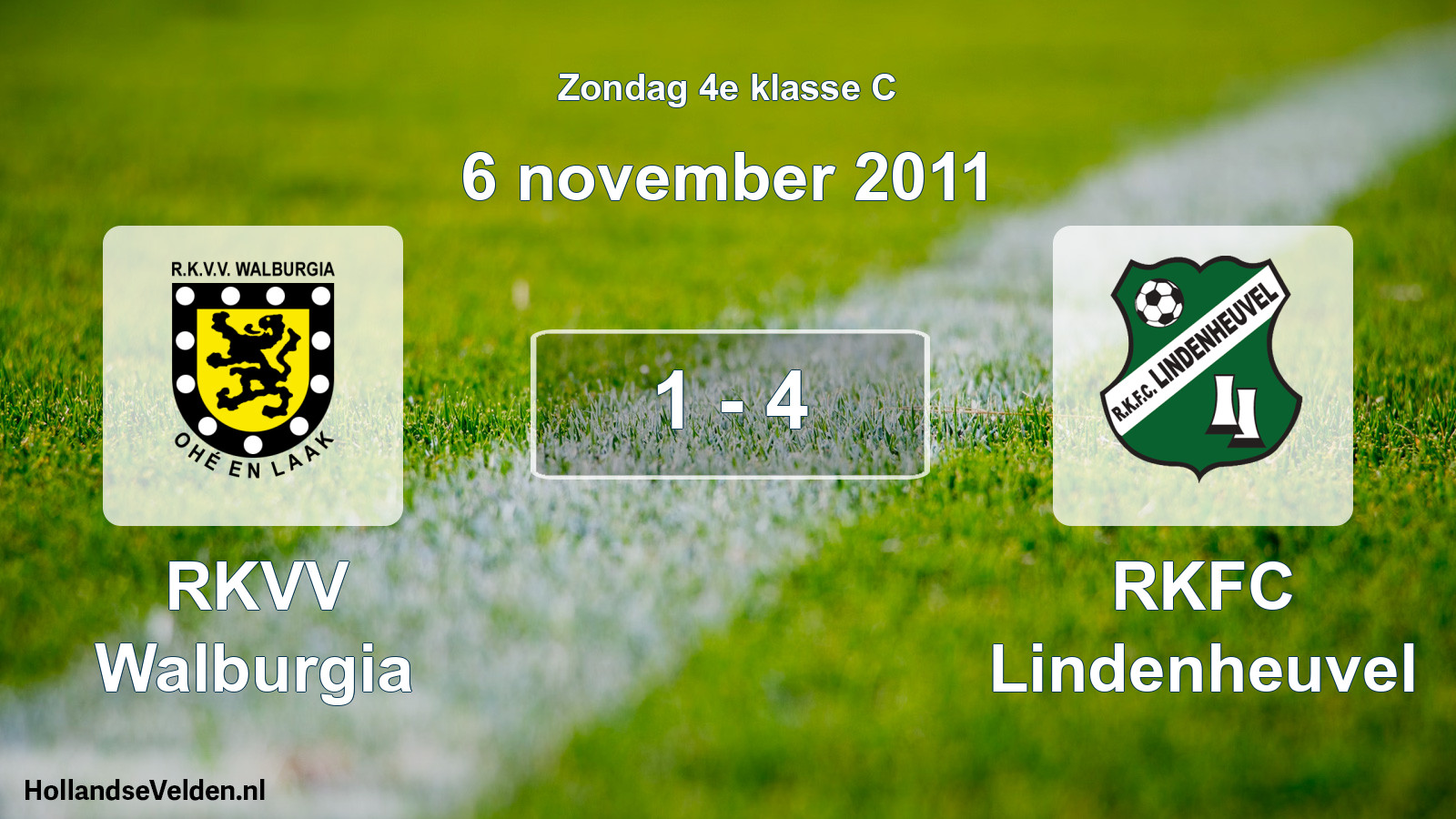 Total number of matches played: RKVV Walburgia - RKFC Lindenheuvel 1 - 4 (6 November 2011)