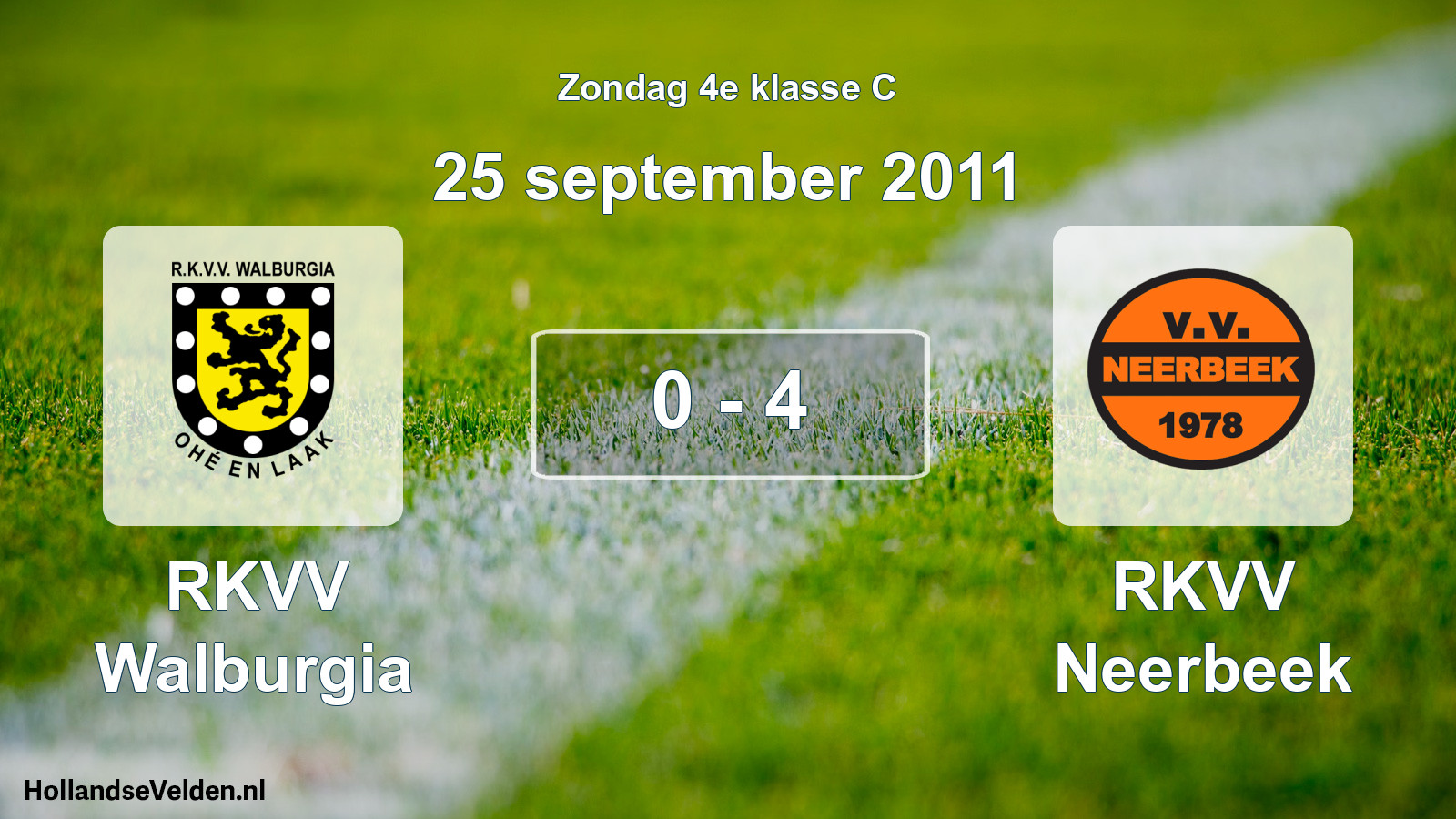 Total number of matches played: RKVV Walburgia - RKVV Neerbeek 0 - 4 (25 September 2011)