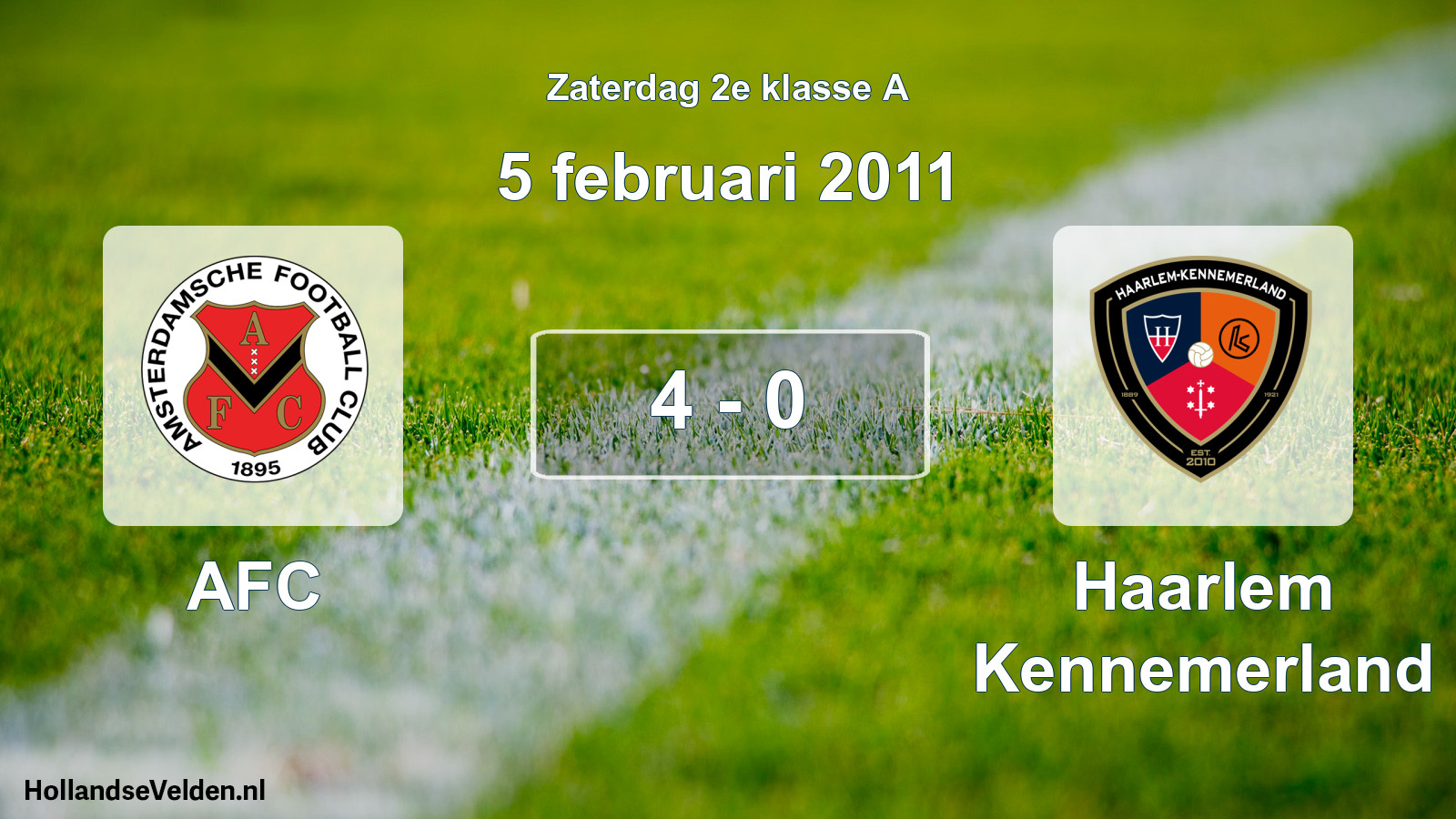Total number of matches played: AFC - Haarlem Kennemerland 4 - 0 (5 February 2011)