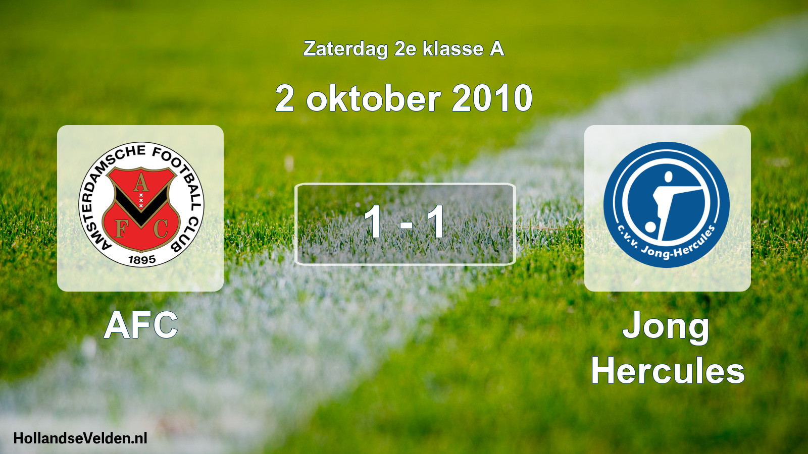 Total number of matches played: AFC - Jong Hercules 1 - 1 (2 October 2010)