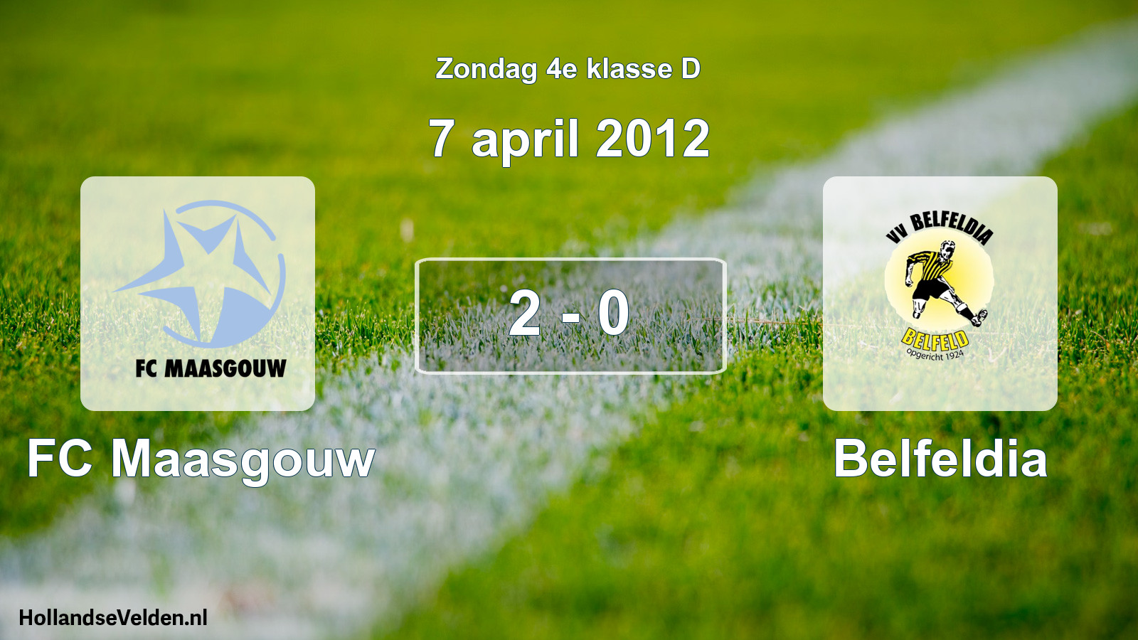 Total number of matches played: FC Maasgouw - Belfeldia 2 - 0 (7 April 2012)