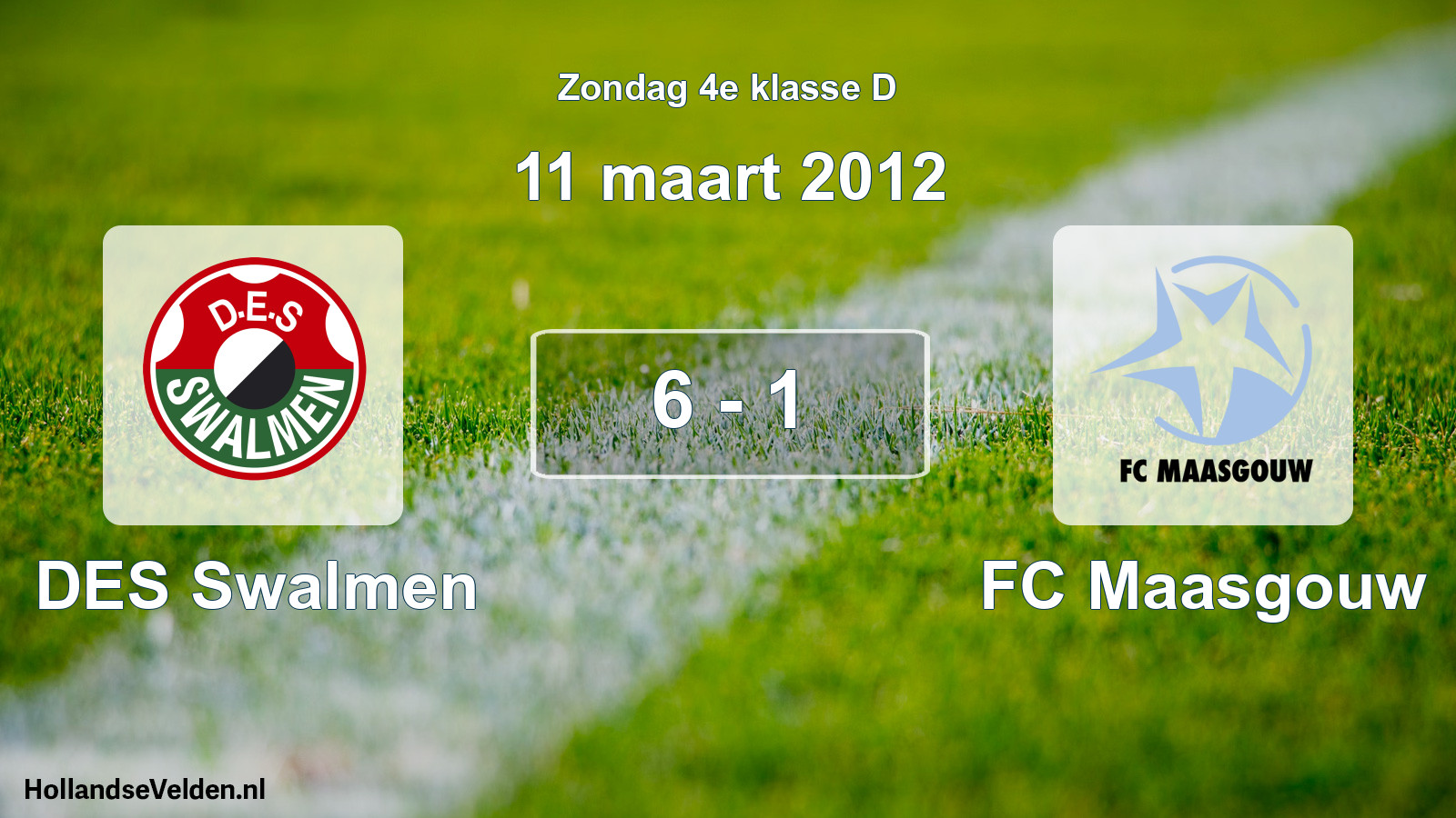 Total number of matches played: DES Swalmen - FC Maasgouw 6 - 1 (11 March 2012)