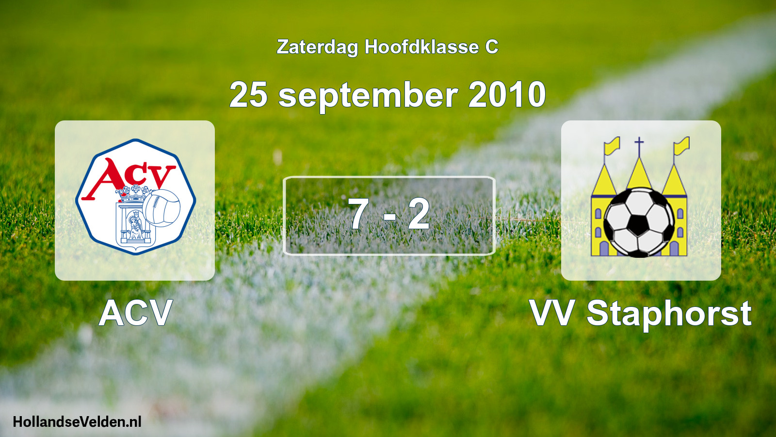 Total number of matches played: ACV - VV Staphorst 7 - 2 (25 September 2010)