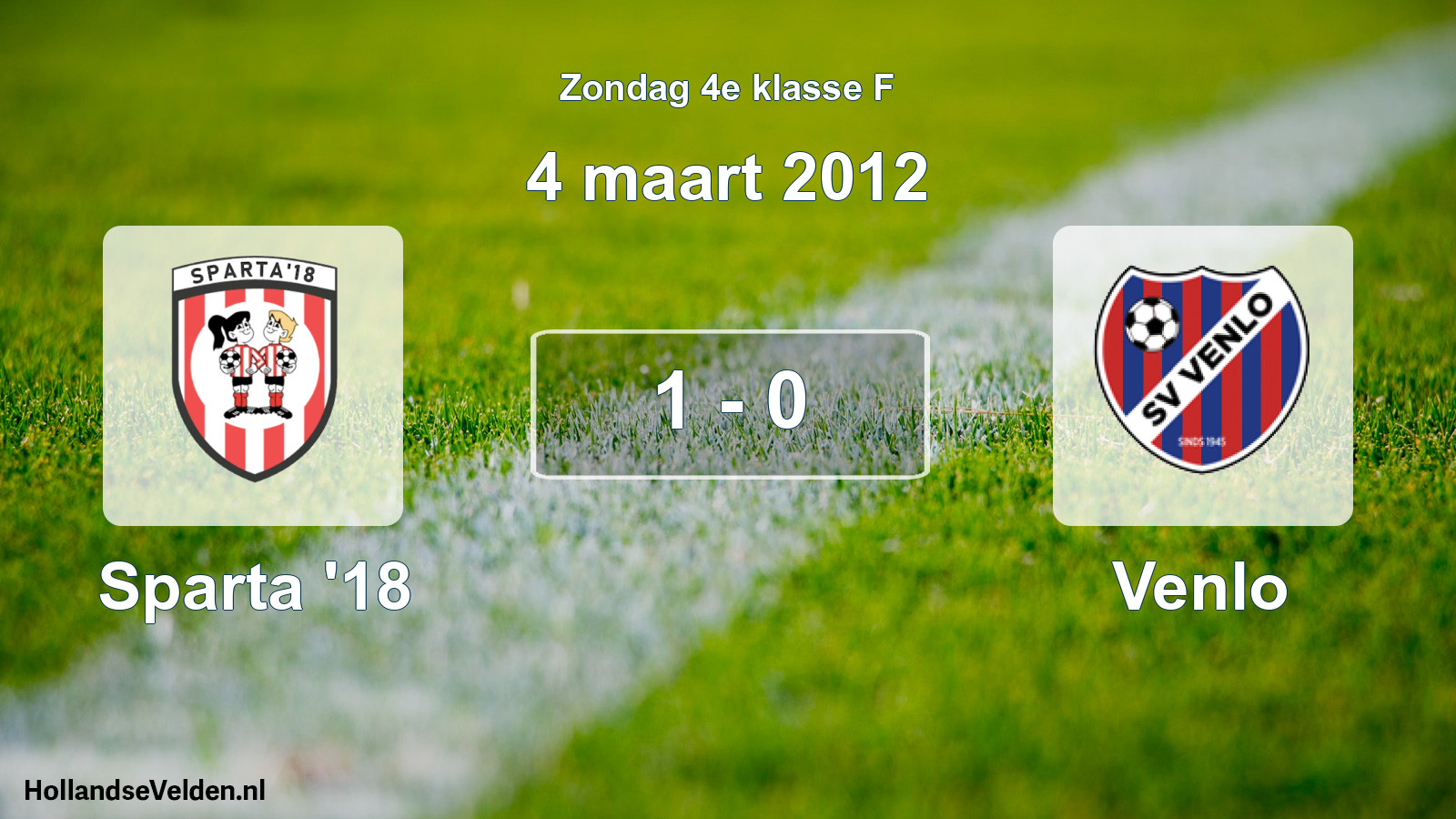 Total number of matches played: Sparta '18 - Venlo 1 - 0 (4 March 2012)