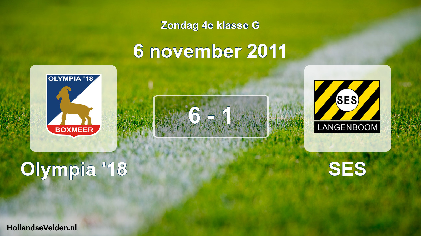 Total number of matches played: Olympia '18 - SES 6 - 1 (6 November 2011)