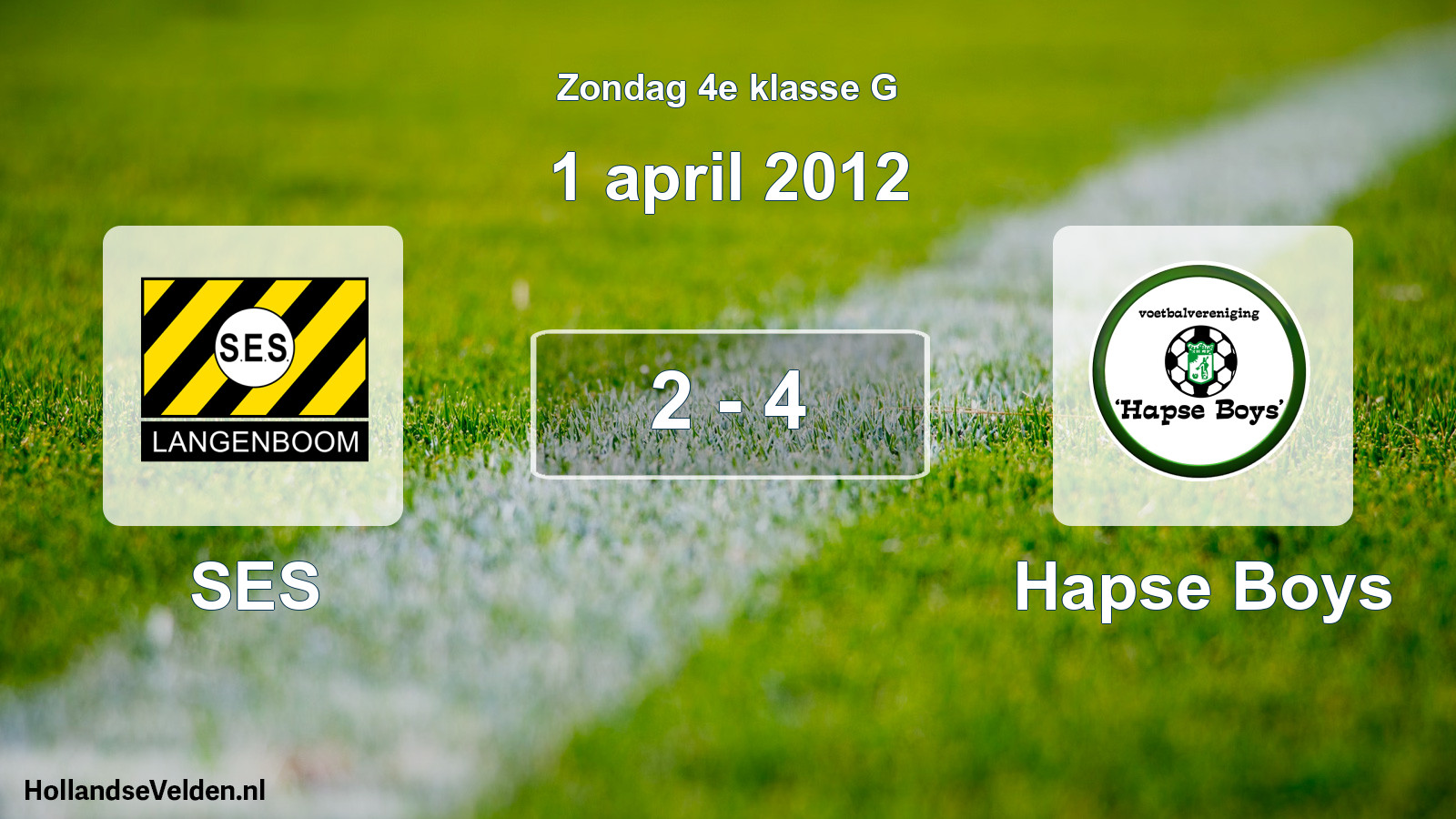 Total number of matches played: SES - Hapse Boys 2 - 4 (1 April 2012)