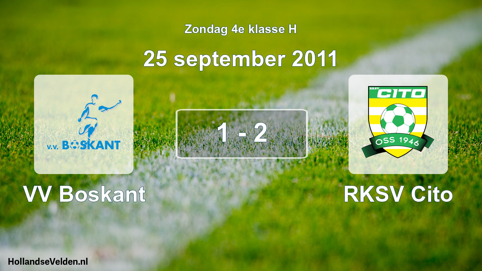 Total number of matches played: VV Boskant - RKSV Cito 1 - 2 (25 September 2011)