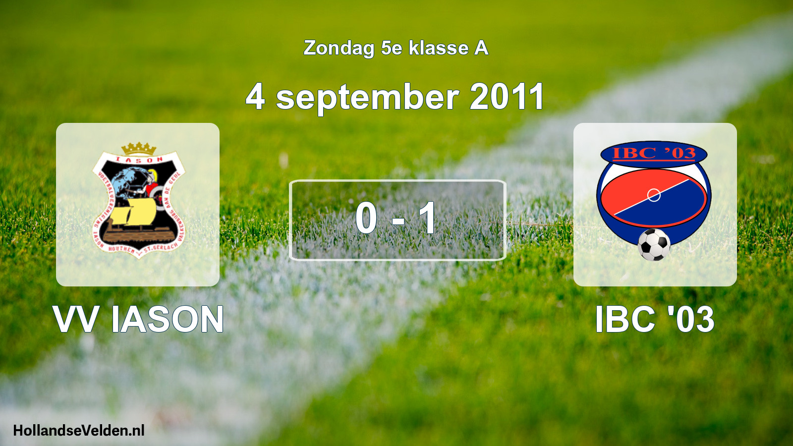 Total number of matches played: VV IASON - IBC '03 0 - 1 (4 September 2011)