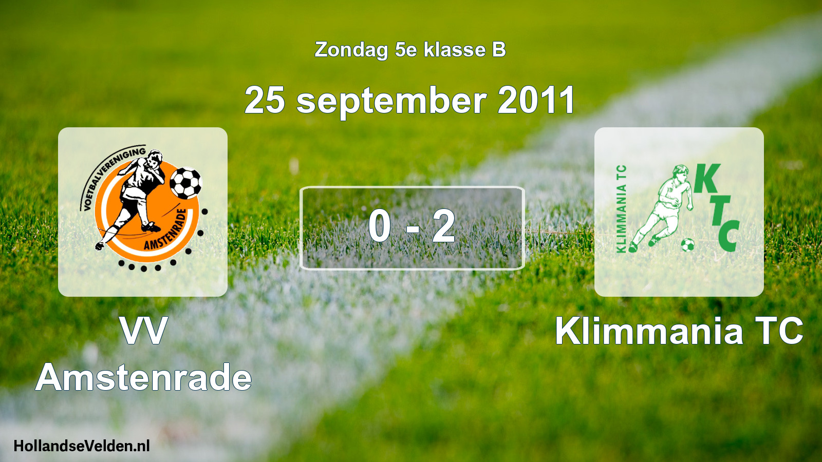 Total number of matches played: VV Amstenrade - Klimmania TC 0 - 2 (25 September 2011)
