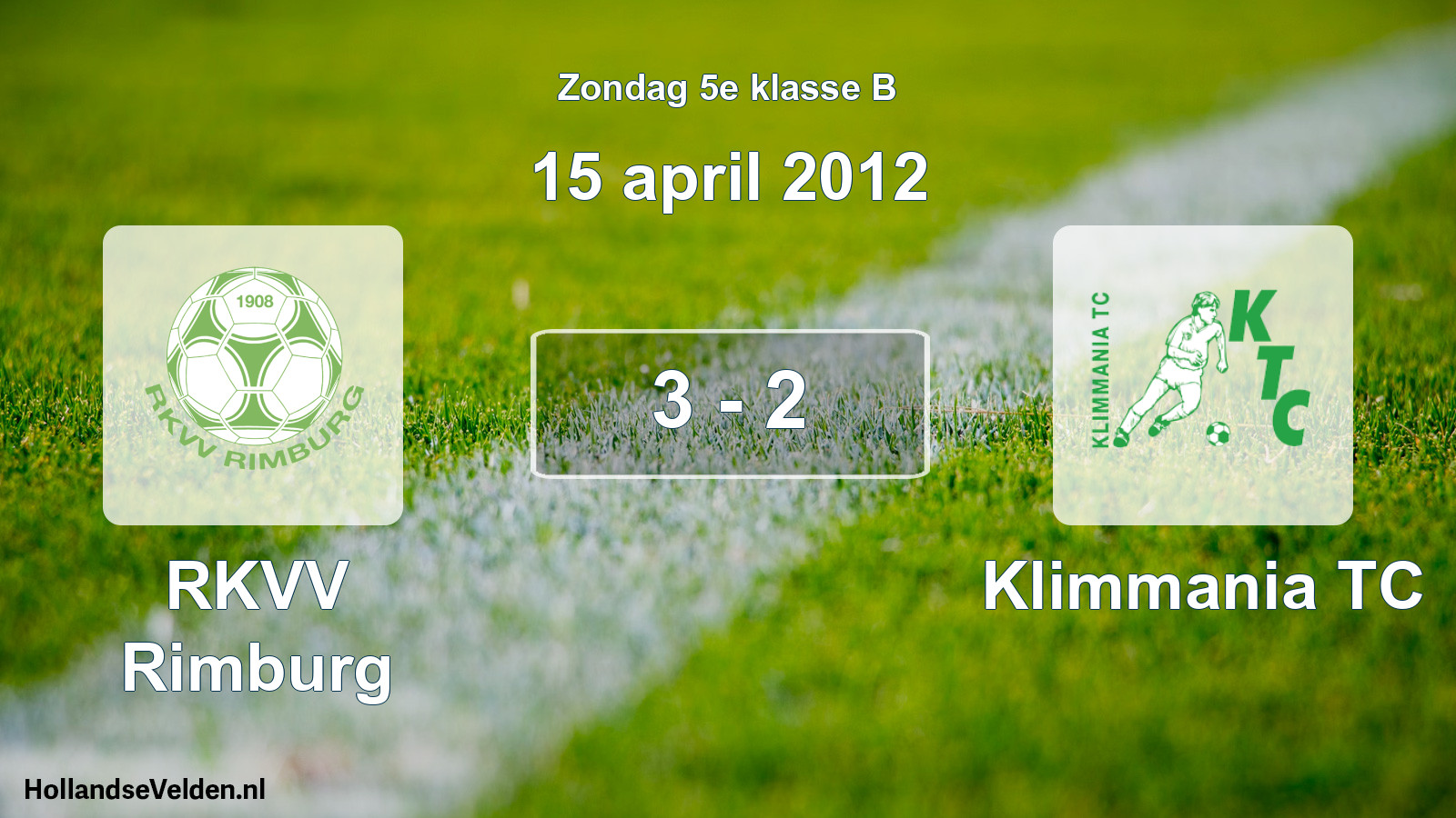 Total number of matches played: RKVV Rimburg - Klimmania TC 3 - 2 (15 April 2012)