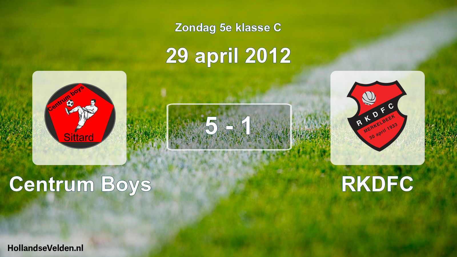 Total number of matches played: Centrum Boys - RKDFC 5 - 1 (29 April 2012)