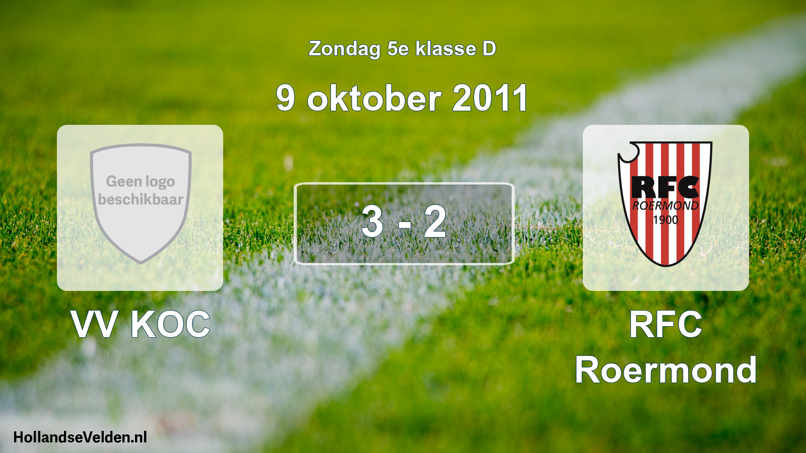 Total number of matches played: VV KOC - RFC Roermond 3 - 2 (9 October 2011)