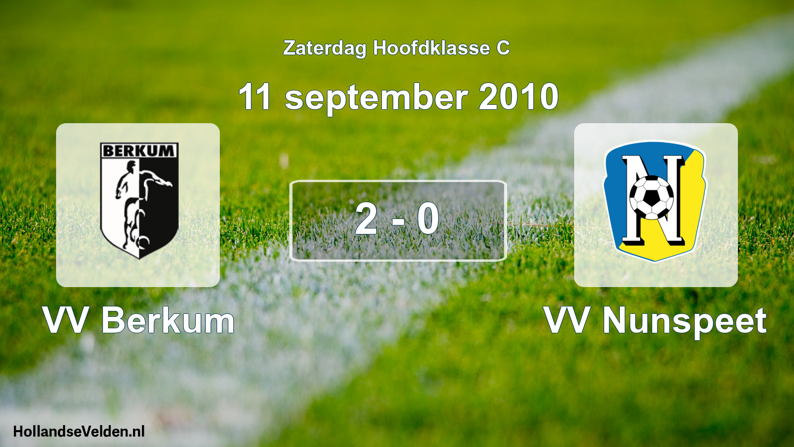 Total number of matches played: VV Berkum - VV Nunspeet 2 - 0 (11 September 2010)