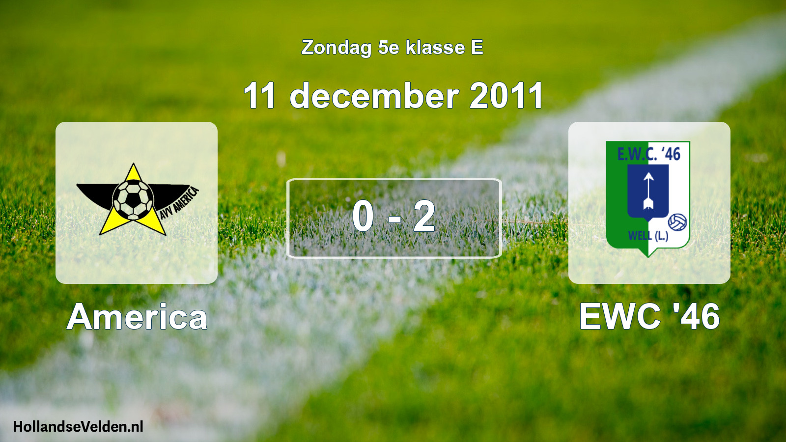 Total number of matches played: America - EWC '46 0 - 2 (11 December 2011)