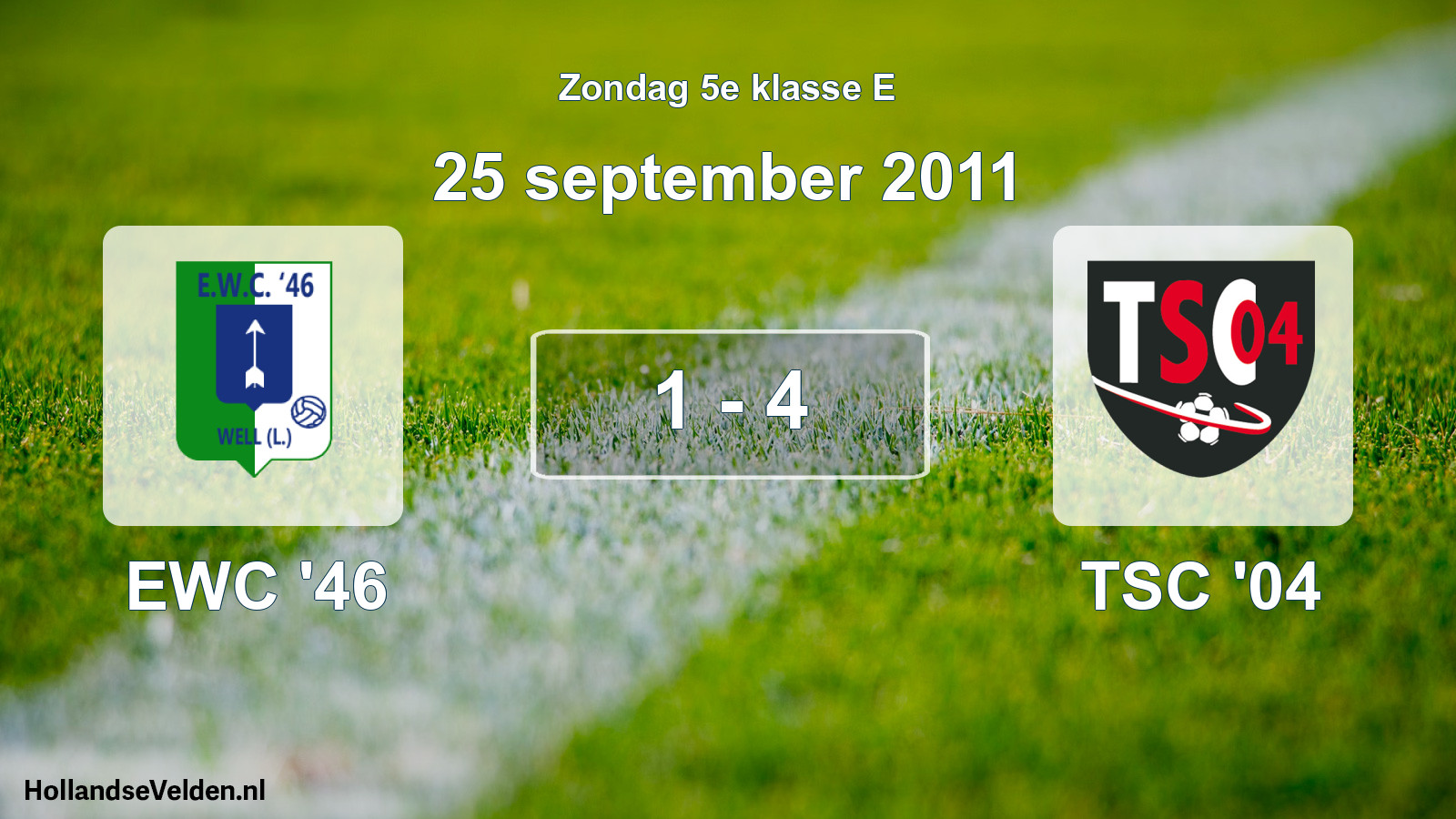 Total number of matches played: EWC '46 - TSC '04 1 - 4 (25 September 2011)