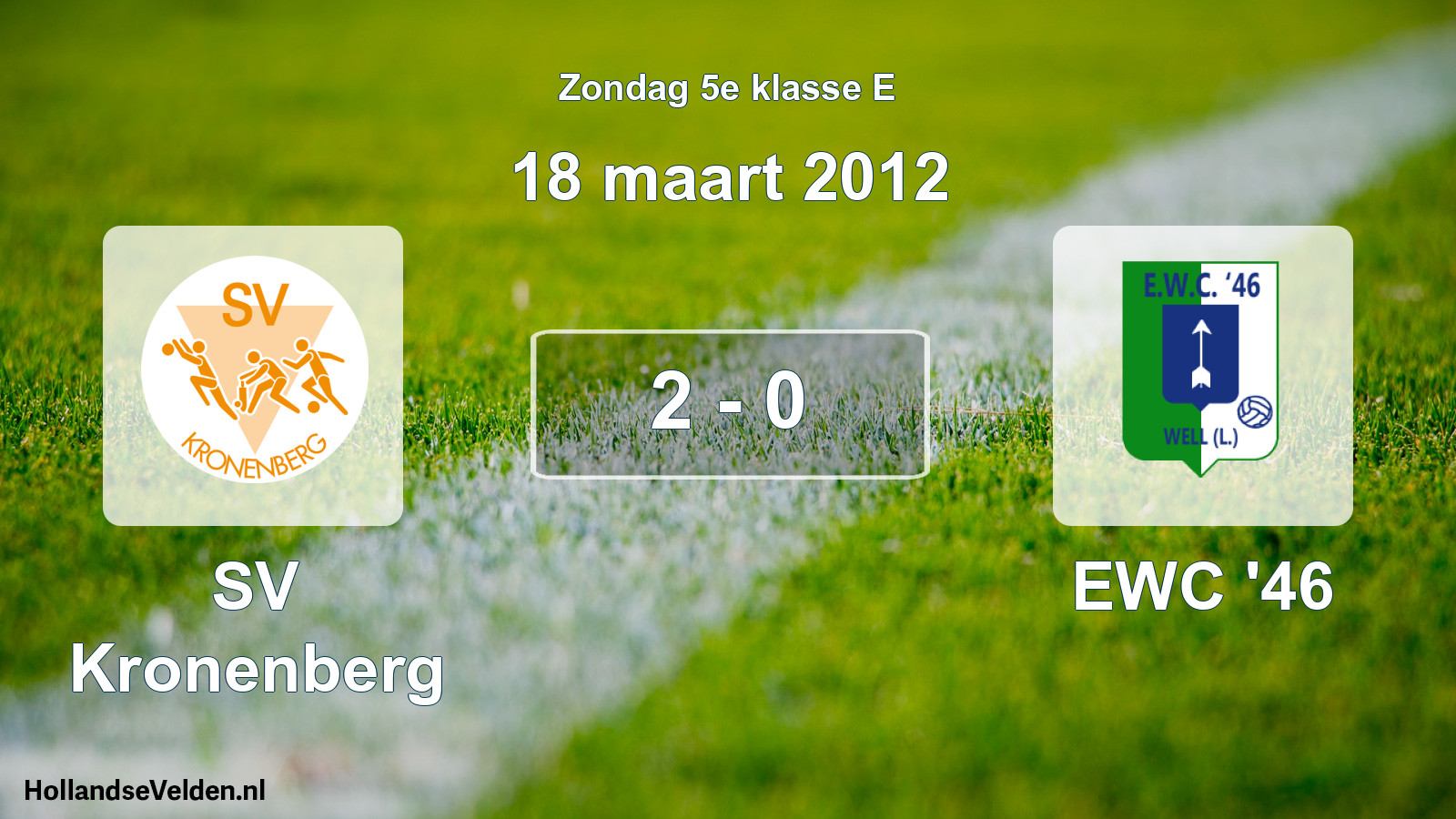 Total number of matches played: SV Kronenberg - EWC '46 2 - 0 (18 March 2012)