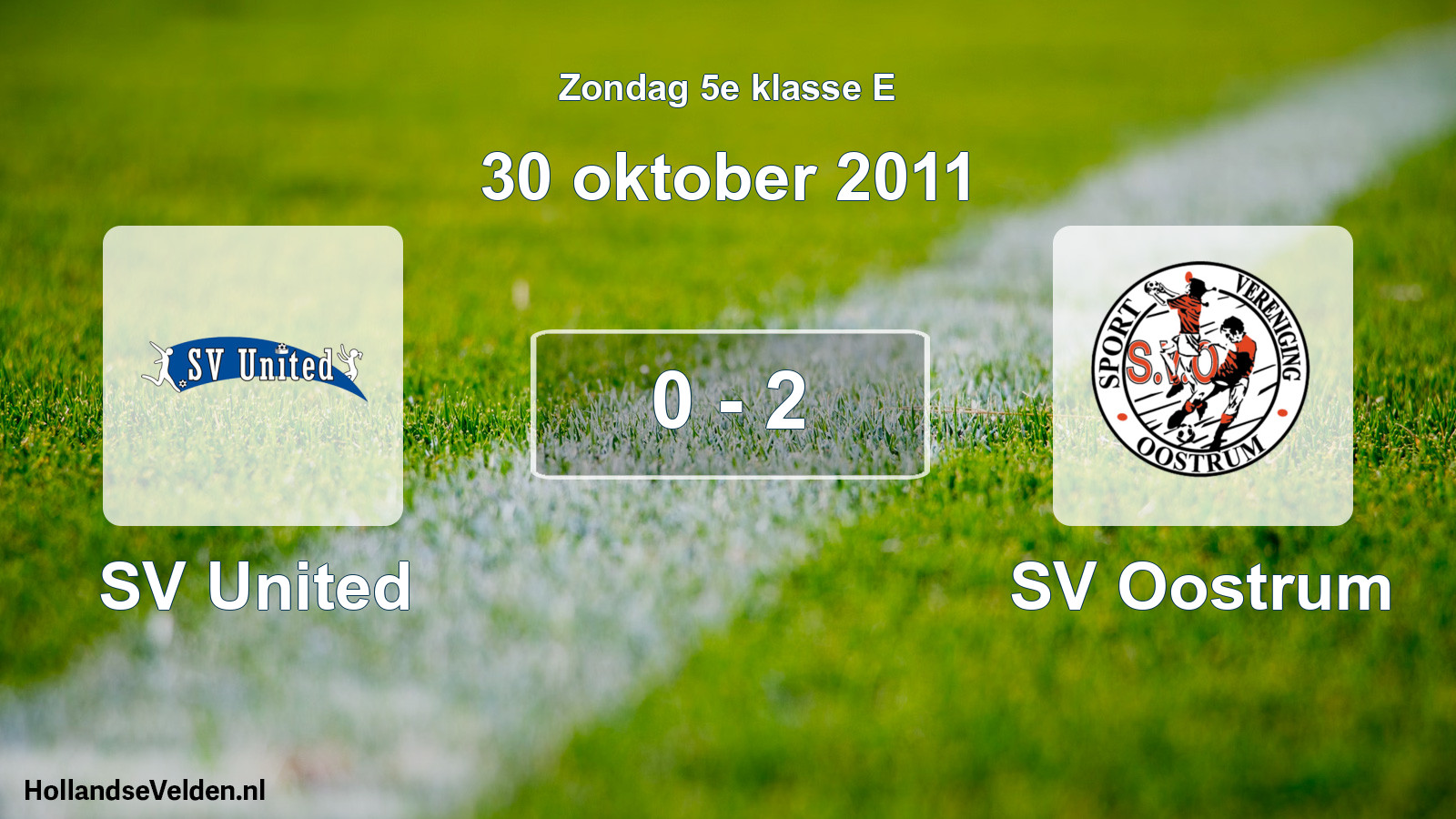 Total number of matches played: SV United - SV Oostrum 0 - 2 (30 October 2011)