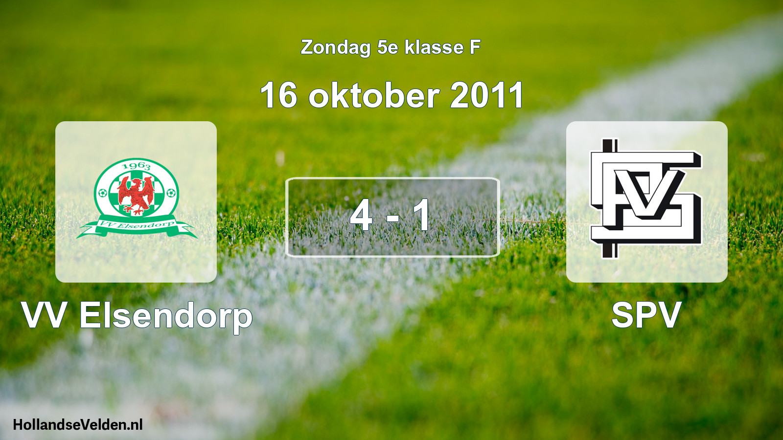Total number of matches played: VV Elsendorp - SPV 4 - 1 (16 October 2011)