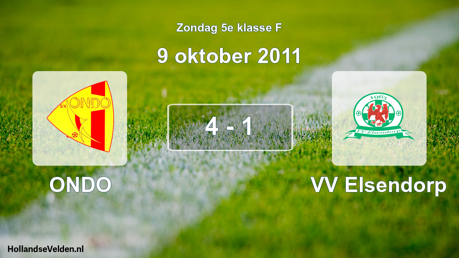 Total number of matches played: ONDO - VV Elsendorp 4 - 1 (9 October 2011)
