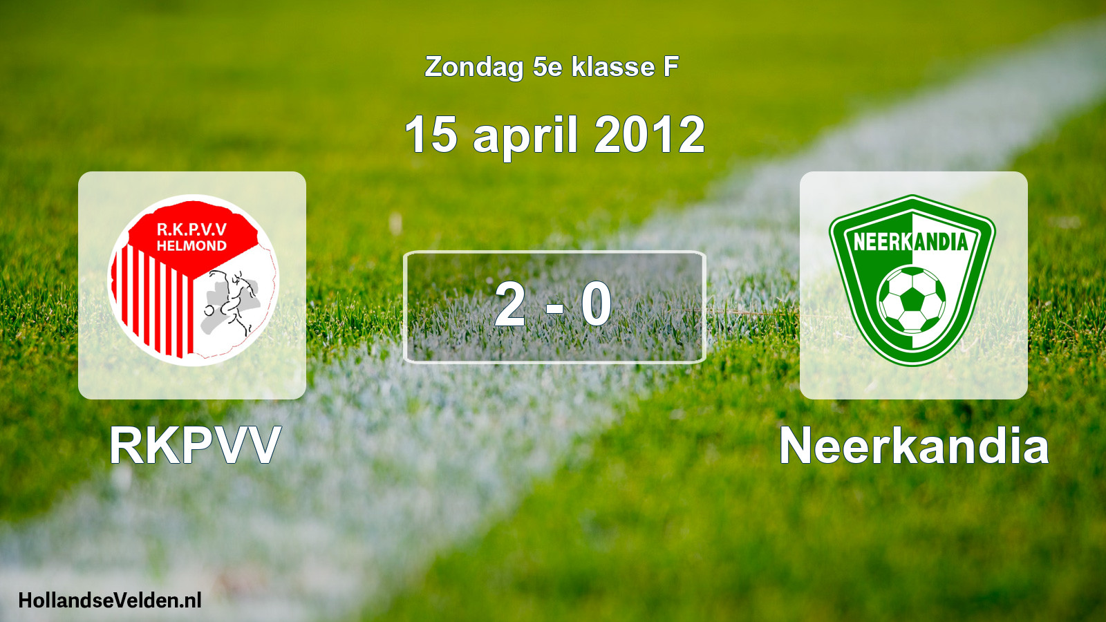 Total number of matches played: RKPVV - Neerkandia 2 - 0 (15 April 2012)