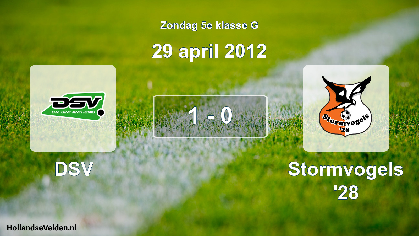 Total number of matches played: DSV - Stormvogels '28 1 - 0 (29 April 2012)