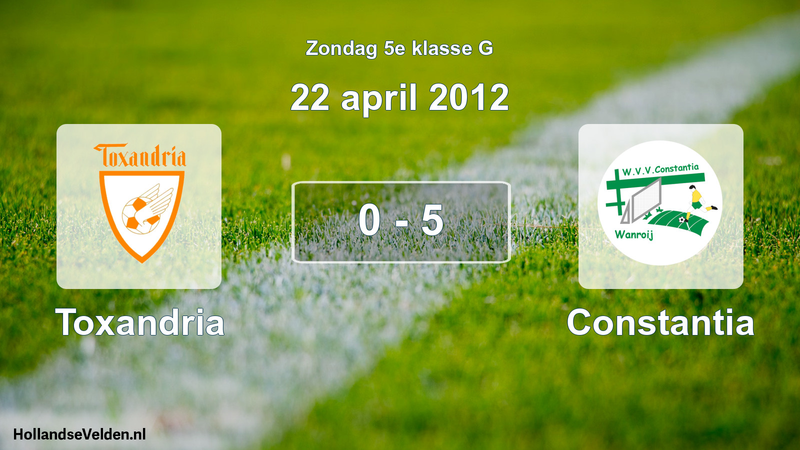Total number of matches played: Toxandria - Constantia 0 - 5 (22 April 2012)